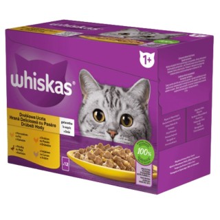 Whiskas 85g x12ks  kapsička drůbeží hody v želé cat AKCE